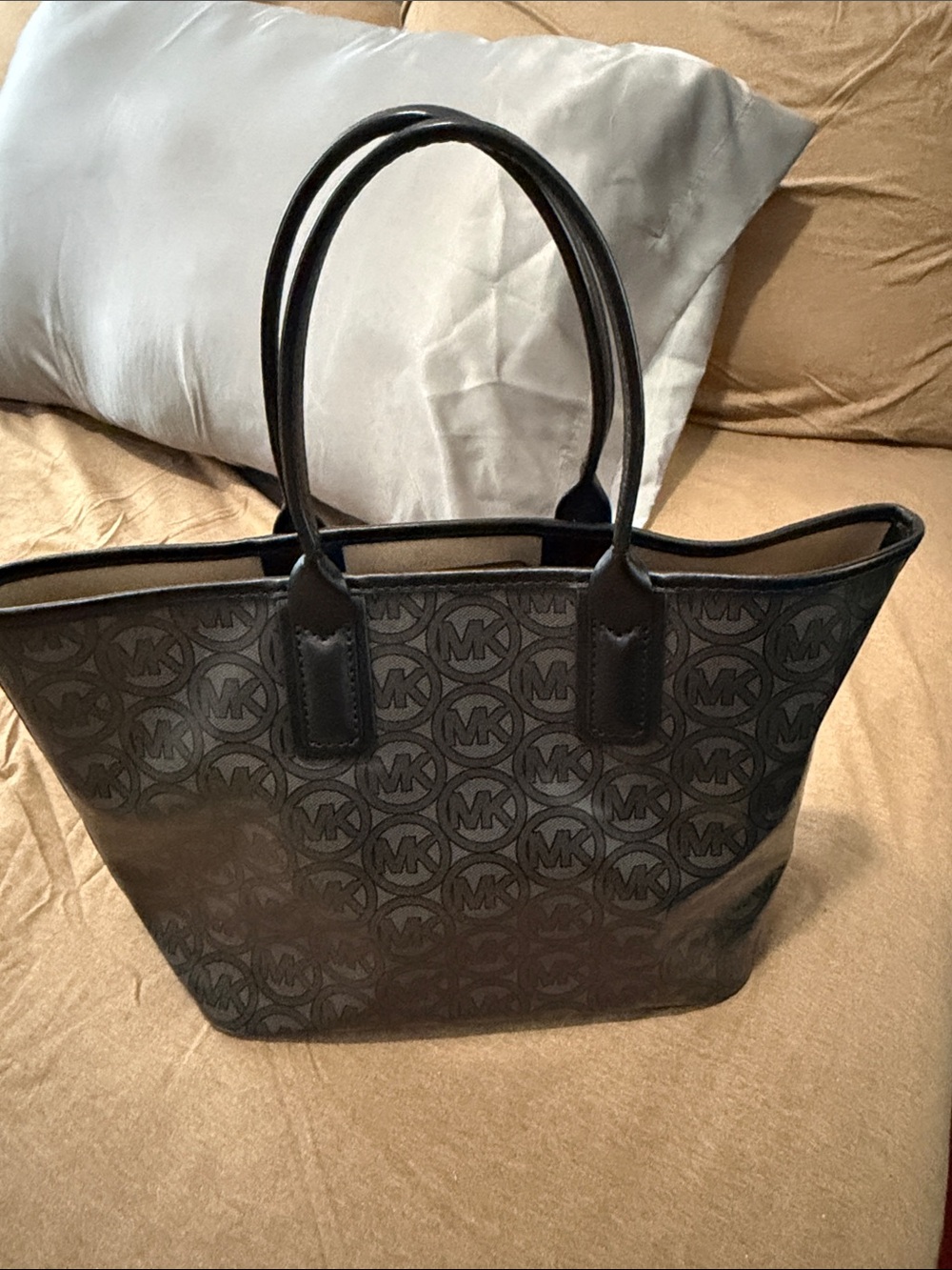 Michael Kors Black MK PVC Logo Tote
